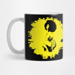 Yellow beautiful afro girl Mug